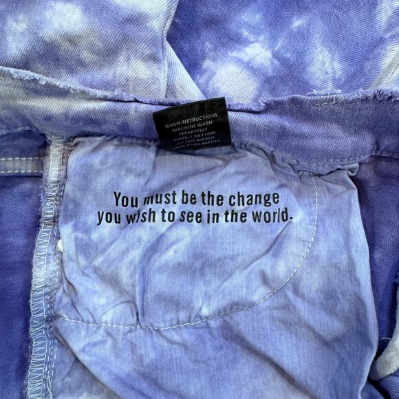 Valabasas Mens Purple Tie Dye Distressed Jeans Size 38 Stacked Ankle Button Fly - Picture 10 of 16